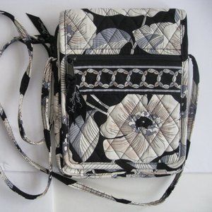 Vera Bradley Mini Hipster Crossbody Bag Camellia Black Gray Floral Print